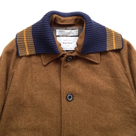 【DAIRIKU】 Rib Collar Tweed Raglan Coat