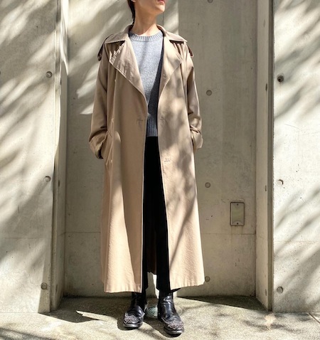 auralee washed finx cupro twill long coat