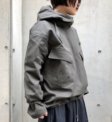 HYKE COTTON SALVAGE PARKA サルベージパーカー　ブラックsize1