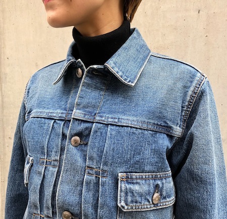 HYKE denim jacket type2タイトフィット ホワイト | mekimi.co.il