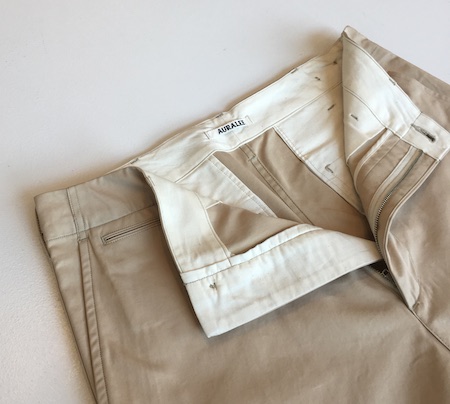 AURALEE(オーラリー/メンズ) WASHED FINX LIGHT CHINO WIDE PANTS/正規