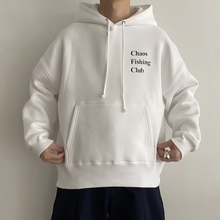 Chaos Fishing Club Logo Hoodie White
