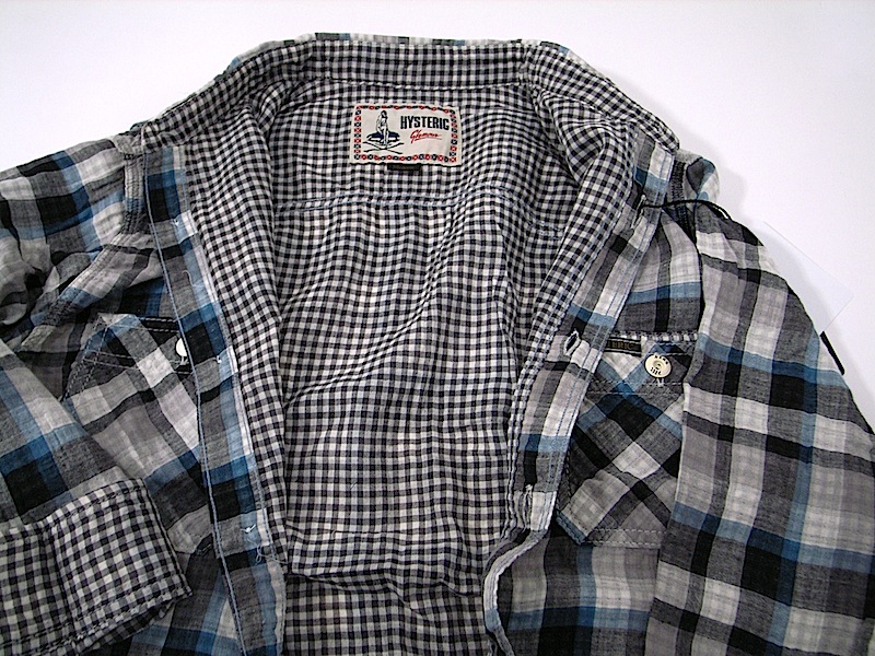 HYSTERIC GLAMOUR 七分袖ダブルガーゼチェックシャツ/正規通販-FACTORY(ファクトリー) ARTWORK FUKUOKA