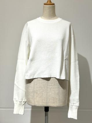 HYKE (ハイク) THERMAL CROPPED SHIRT (WHITE)