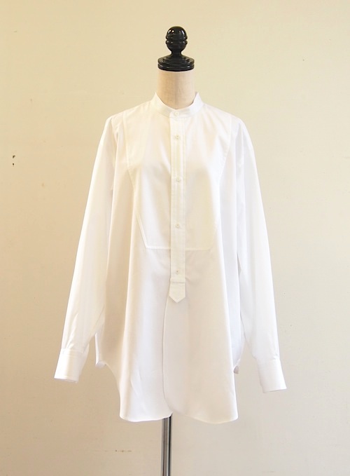 BLAMINK (ブラミンク) コットンバンドカラーシャツ (WHITE)/正規通販 