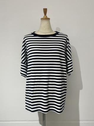 THE SHINZONE FRENCH STRIPED HALF SLEEVE TEE(NAVY)