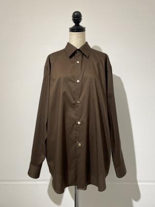 AURALEE WASHED FINX TYPEWRITER SHIRT (D.BROWN)