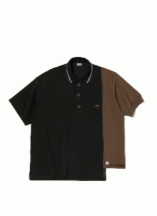 kolor BEACON 切替ポロシャツ (24SBM-T05234/ブラック) 