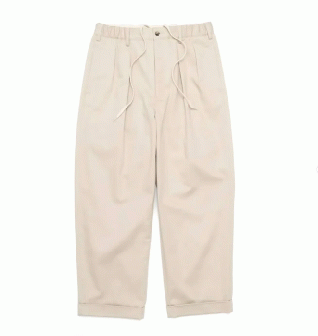 TapWater®︎ Cotton Chino Tuck Trousers (ベージュ)