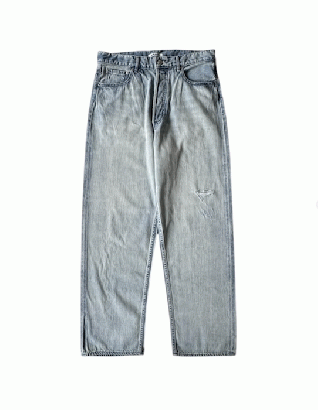AURALEE FADED SELVEDGE DENIM WIDE PANTS (ライトインディゴ)