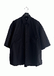 COMME des GARCONS HOMME ナイロンタッサーS/S シャツ (ブラック)
