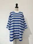 någonstans (ナゴンスタンス) Mix Border T-Shirt (Sky)