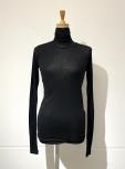 AURALEE HIGH GAUGE SHEER RIB TURTLE NECK (BLACK)