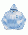 TSTS GINGHAM PRINT ZIP UP HOODIE (ブルー)