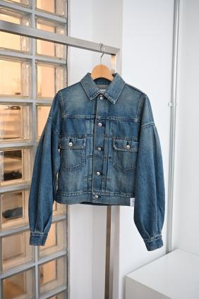HYKE BALLOON SLEEVE DENIM JACKET  (USED WASH BLUE)