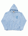 TSTS GINGHAM PRINT ZIP UP HOODIE (ブルー)
