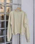 AURALEE ELASTIC HIGH GAUGE SWEAT P/O (IVORY BEIGE)
