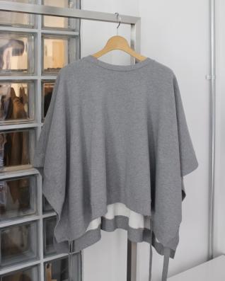 MM6 Maison Margiela ポンチョスウェットプルオーバー (GRAY MERANGE)