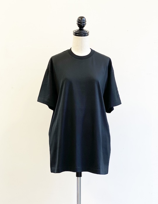 BLAMINK コットンクルーネック刺繍ショートスリーブTシャツ(BLACK 