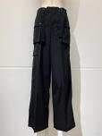AURALEE WOOL HERRINGBONE CARGO PANTS (BLACK)