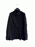 COMME des GARCONS HOMME 綿コンパクトツイル ジップシャツ (ブラック)