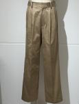 BOWTE FINX COTTON BAGGY SATIN WIDE TROUSERS(KHAKI)