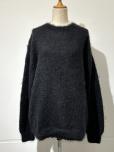 AURALEE BRUSHED SUPER KID MOHAIR KNIT P/O (BLACK)