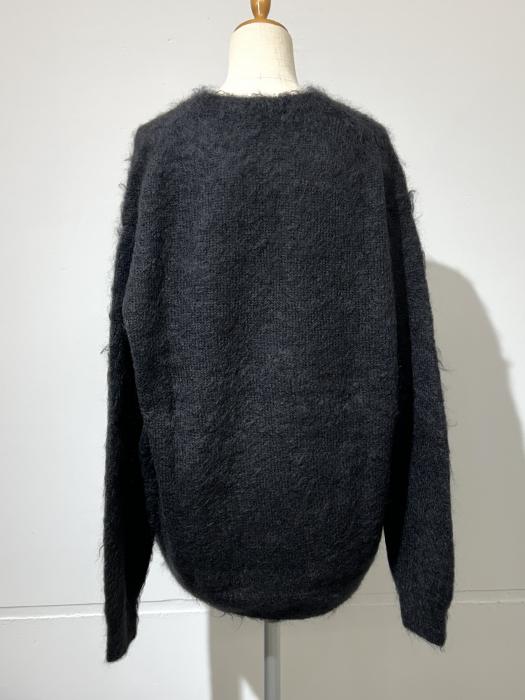 AURALEE BRUSHED SUPER KID MOHAIR KNIT P/O (BLACK)/正規通販-FACTORY(ファクトリー) /  ARTWORK FUKUOKA(アートワーク福岡)-