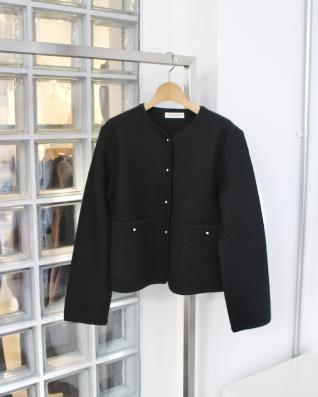 THE SHINZONE WOOL KNIT JACKET (BLACK)